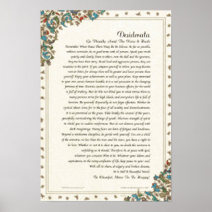 Desiderata Dikt av Max Ehrmann Blommigt Medici Poster
