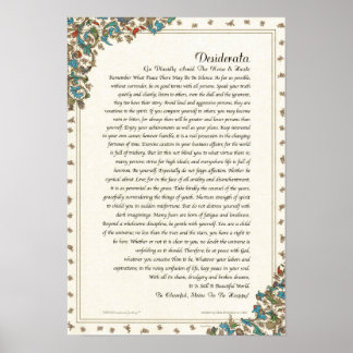 Desiderata Dikt av Max Ehrmann Blommigt Medici Poster