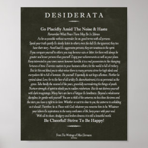 Desiderata-Dikt av Max Ehrmann Chalk Art Poster