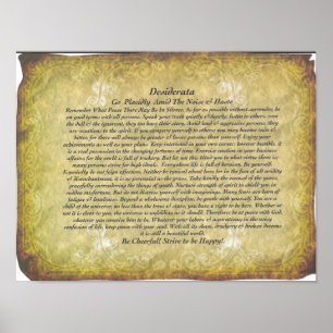 Desiderata-Dikt av Max Ehrmann Poster
