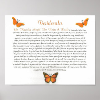 Desiderata-Dikt av Max Ehrmann Poster