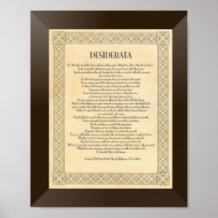 Desiderata-Dikt av Max Ehrmann Poster