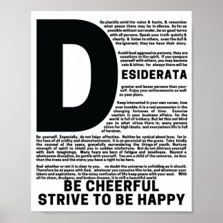 DESIDERATA Dikt av Max Ehrmann Poster