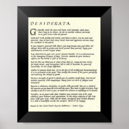 DESIDERATA Dikt av Max Ehrmann Poster