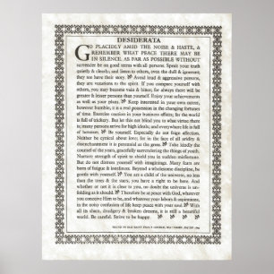 DESIDERATA Dikt av Max Ehrmann Poster