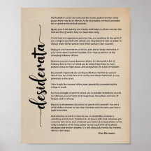 Desiderata Dikt av Max Ehrmann Vintage affisch