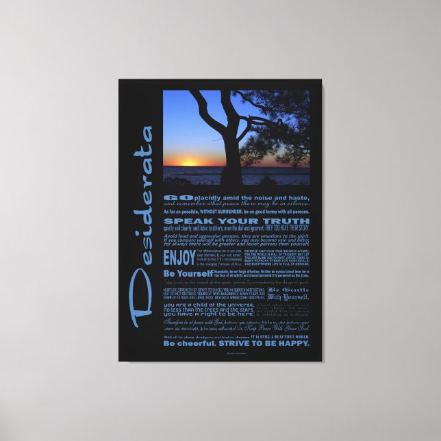 Desiderata Dikt Benice Sunset Träd #1 Canvastryck (Framsida)