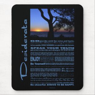 Desiderata Dikt Bevalt Sunset Träd #1 Musmatta