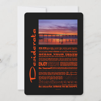 Desiderata Dikt Colorful Sunset bakom Pier