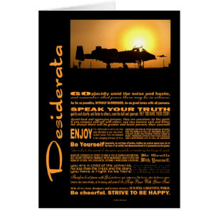 Desiderata Dikt Desiderata A-10 Thunderbolt Hälsningskort