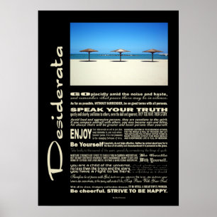 Desiderata Dikt Dream It Live IT Beach Poster