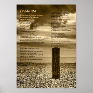 Desiderata Dikt - Fin konst, jag har tid Poster