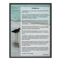 Desiderata Dikt - Fiskmås på Beach Scene Poster