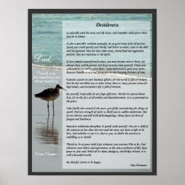 Desiderata Dikt - Fiskmås på Beach Scene Poster