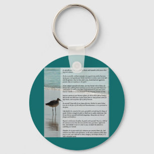 Desiderata Dikt - Fiskmås på Beach-scenen Nyckelring