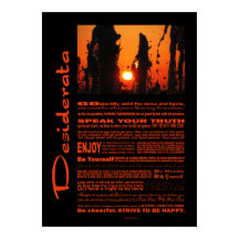 Desiderata Dikt Fontain Vatten vid Sunset