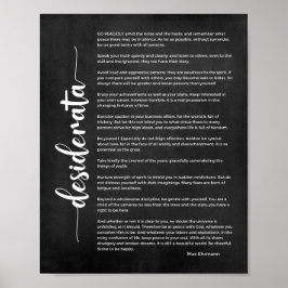 Desiderata Dikt från Max Ehrmann Black and White Poster