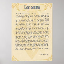 Desiderata Dikt från Max Ehrmann Poster