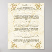 Desiderata Dikt från Max Ehrmann Poster
