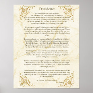 Desiderata Dikt från Max Ehrmann Poster