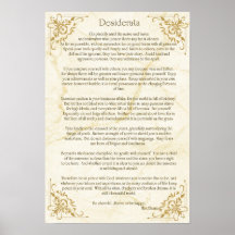 Desiderata Dikt från Max Ehrmann Poster