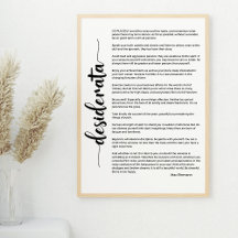Desiderata Dikt från Max Ehrmann Poster