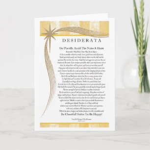 Desiderata Dikt Guldstjärna Designer Kort