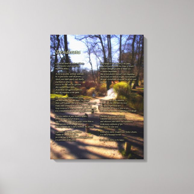 Desiderata Dikt - jag har tid Canvastryck (Framsida)