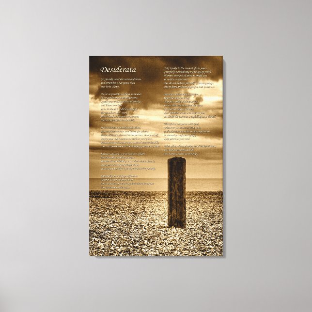 Desiderata Dikt - jag har tid Canvastryck (Framsida)