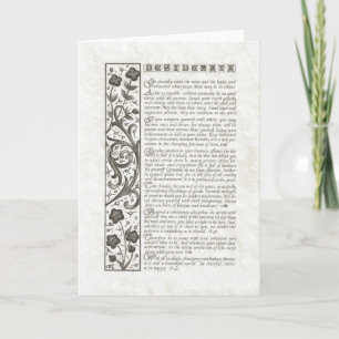 DESIDERATA Dikt=Max Ehrmann=Parchment Collection Helgkort