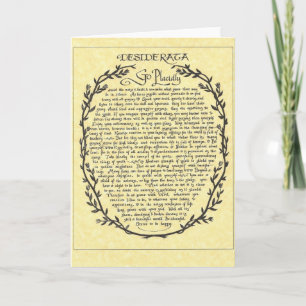 DESIDERATA Dikt=Max Ehrmann=Parchment Collection Helgkort