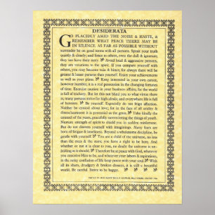 DESIDERATA Dikt=Max Ehrmann=Parchment Collection Poster