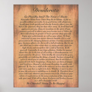 DESIDERATA Dikt=Max Ehrmann=Parchment Collection Poster