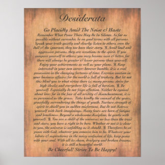 DESIDERATA Dikt=Max Ehrmann=Parchment Collection Poster