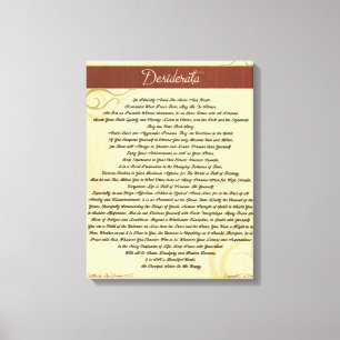 DESIDERATA Dikt=Max Ehrmann=Woodgrain Canvas