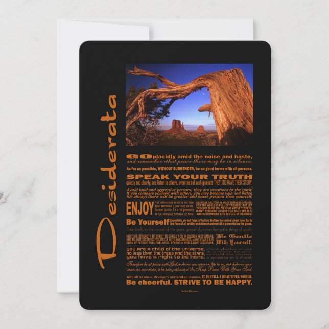 Desiderata Dikt Monument Valley #1 (Framsida)