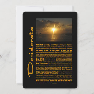 Desiderata Dikt Mycket Bright Sunset
