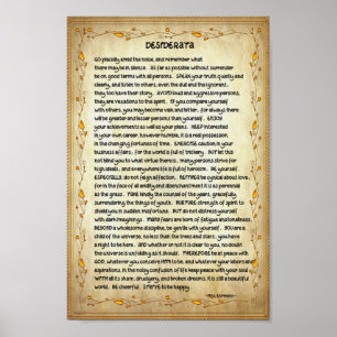 Desiderata Dikt on Brown och Guld Poster
