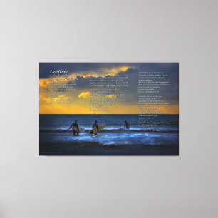 Desiderata Dikt on Surfing at Sundown - STORE Canvastryck