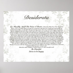 Desiderata Dikt på avlästa Antique Tapet Poster