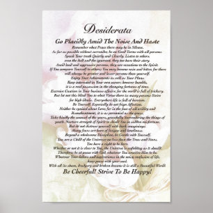 Desiderata Dikt på toningstulips vattenfärg Poster