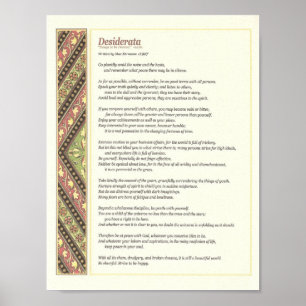 Desiderata Dikt Poster