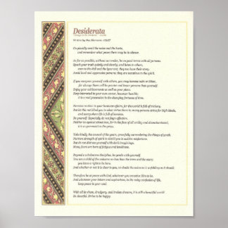 Desiderata Dikt Poster