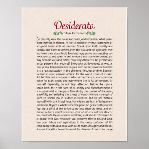 Desiderata Dikt Poster utskrift