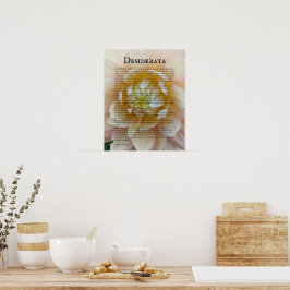 Desiderata-dikt Rosa och Gul Ros Poster