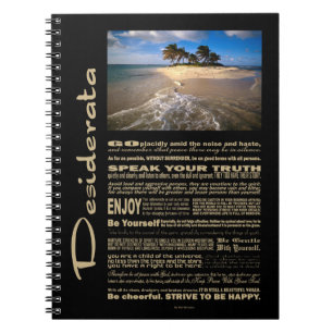 Desiderata Dikt Small Solid Island Anteckningsbok Med Spiral