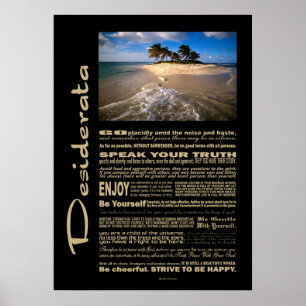 Desiderata Dikt Small Solitory Island Poster