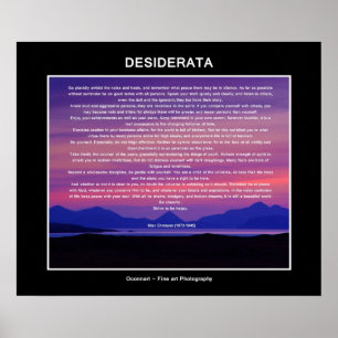 Desiderata dikt sunset poster