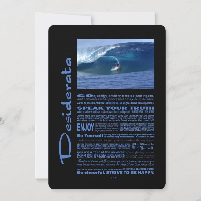 Desiderata Dikt Surfing in Hawaii (Framsida)