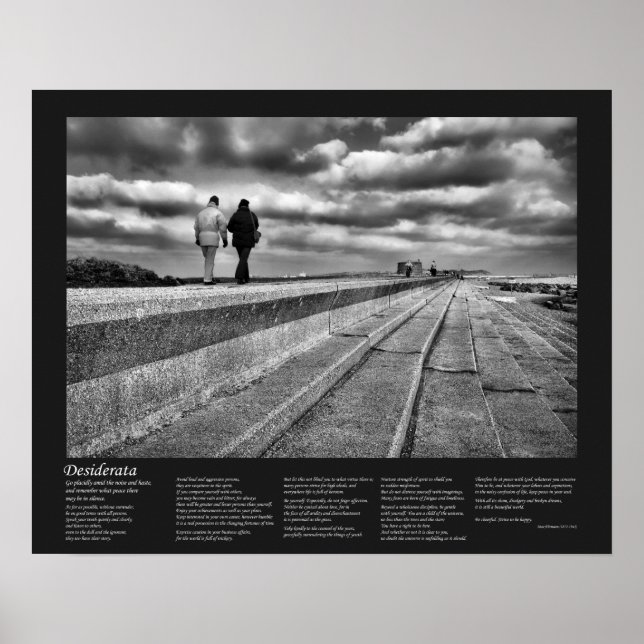 Desiderata Dikt, Winter Seaside Stroll, Fine Art Poster (Framsidan)